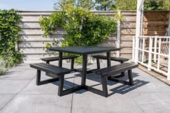 MaximaVida Vierkante Aluminium Picknicktafel Dex 215 Cm Zwart - Lage Instap -Meubel Verkoop 1200x800 143