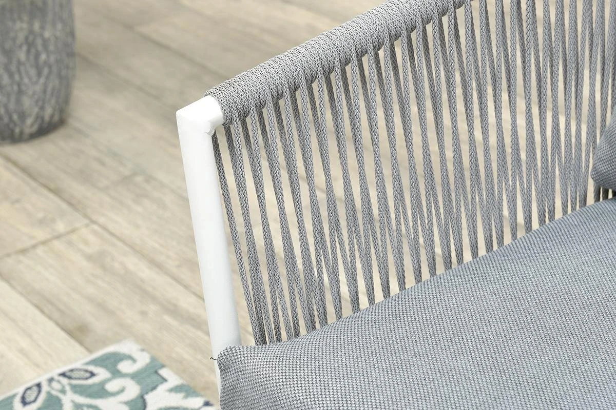 Garden Impressions Fleurie Loungeset 4-delig - Rope - Mat Wit/ Licht Grijs 6 Garden Impressions Fleurie Loungeset 4-delig - Rope - Mat Wit/ Licht Grijs - Afbeelding 4