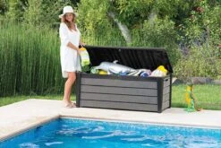 Keter Brushwood Opbergbox - Kussenbox - 455L - 145x69,7x60,3cm - Grafiet -Meubel Verkoop 1200x800 230