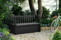 Keter Eden Garden Bench Opbergbank - 265L - 140x60x84cm - Zwart/Grijs -Meubel Verkoop 1200x800 56