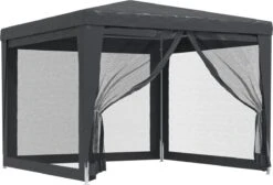 Prolenta Premium Partytent Met 4 Mesh Zijwanden 3x3 M HDPE Antracietkleurig -Meubel Verkoop 1200x816