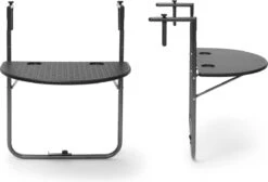 Relaxdays Balkontafel Inklapbaar, Balkon Tafel Rotan, Hangtafel Reling - Zwart -Meubel Verkoop 1200x817