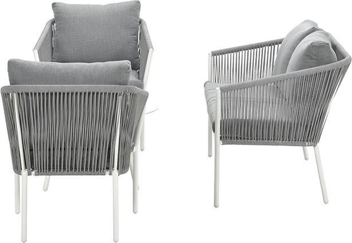 Garden Impressions Fleurie Loungeset 4-delig - Rope - Mat Wit/ Licht Grijs 10 Garden Impressions Fleurie Loungeset 4-delig - Rope - Mat Wit/ Licht Grijs - Afbeelding 8