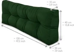 Beautissu Style – Palletkussen Set – 1x Zitkussen 120x80 Cm & 1x Rugkussen 120x40 Cm – Donker Groen -Meubel Verkoop 1200x847 1