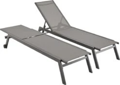 ELSA - Set Van 2 Ligstoelen Van Aluminium En Textileen, Ligbed Multipositioneel Met Wieltjes, Kleur Antraciet/donkergrijs 11 ELSA - Set Van 2 Ligstoelen Van Aluminium En Textileen, Ligbed Multipositioneel Met Wieltjes, Kleur Antraciet/donkergrijs -Meubel Verkoop 1200x854 1