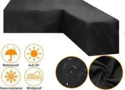 BOTC Tuinbank Beschermhoes - Beschermhoes Voor Hoekbank - Premium Tuinbank Beschermhoes - L-vorm - 300/98 X 300/98 X 70cm - Zwart -Meubel Verkoop 1200x869 3
