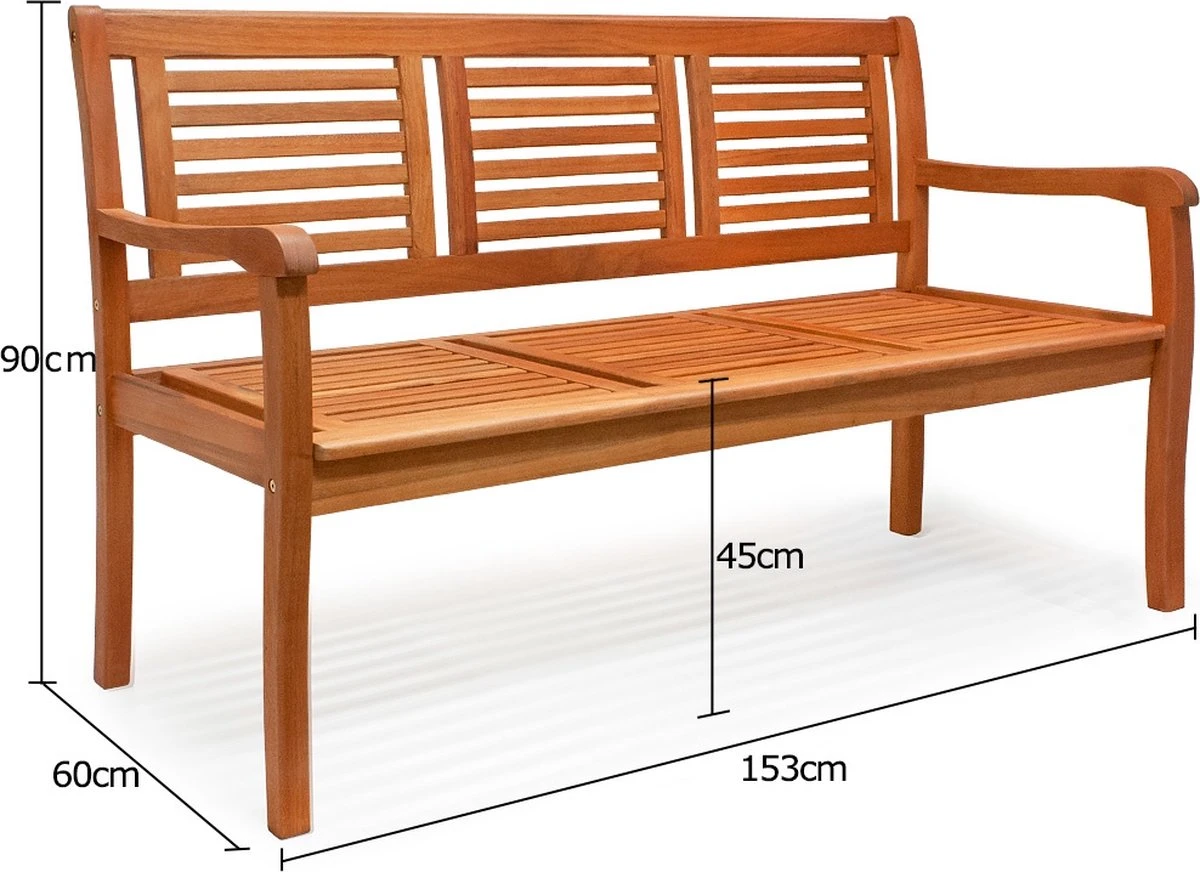 Casaria Tuinbank - FSC®-Gecertificeerd Eucalyptushout - 153cm Bruin 10 Casaria Tuinbank - FSC®-Gecertificeerd Eucalyptushout - 153cm Bruin - Afbeelding 8