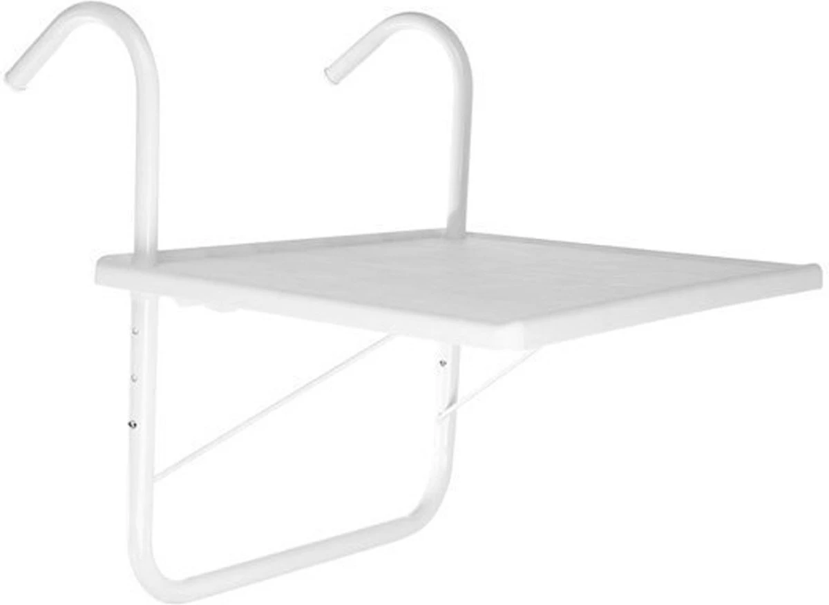 Luxe Inklapbare Balkontafel – 52 X 40 X 56cm – Wit – Hangend – Balkonbar – Balkontafels – Balkontafeltje – Hangtafel Balkon – Balcony Table – Voor Aan Het Balkon – Ophangbaar – Opklapbaar – Tafel – Inklapbaar – Buiten – Tafeltje – Klaptafel 3 Luxe Inklapbare Balkontafel – 52 X 40 X 56cm – Wit – Hangend – Balkonbar – Balkontafels – Balkontafeltje – Hangtafel Balkon – Balcony Table – Voor Aan Het Balkon – Ophangbaar – Opklapbaar – Tafel – Inklapbaar – Buiten – Tafeltje – Klaptafel