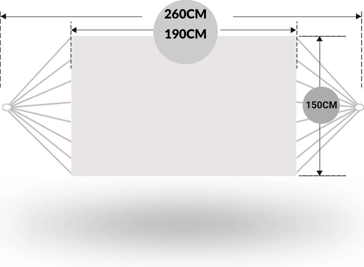 Dubbele Hangmat Rood Met Spreidstok - 1 Of 2 Persoons - Lig Oppervlak 190x150cm - Lengte 260cm 5 Dubbele Hangmat Rood Met Spreidstok - 1 Of 2 Persoons - Lig Oppervlak 190x150cm - Lengte 260cm - Afbeelding 3