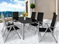 Casaria Alumunium Tuinset Bern - 6 Stoelen + 1 Tafel – Zilver -Meubel Verkoop 1200x890 5