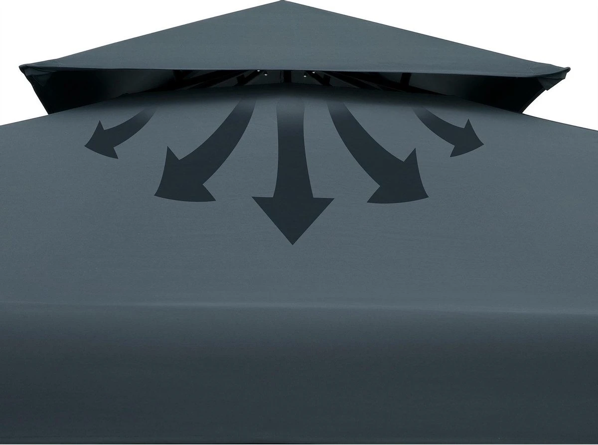 Casaria Paviljoen Lorca 3x3m - UV-bescherming 50+ Metaal - Antraciet 5 Casaria Paviljoen Lorca 3x3m - UV-bescherming 50+ Metaal - Antraciet - Afbeelding 3