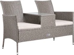 Casaria Tuinbank Polyrattan - 2-Zits Incl.Tafel - Weerbestendig Beige 21 Casaria Tuinbank Polyrattan - 2-Zits Incl.Tafel - Weerbestendig Beige -Meubel Verkoop 1200x897 3