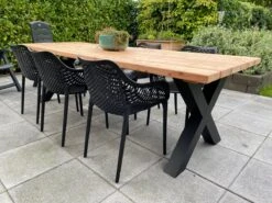 Tuintafel Douglas 300 Cm X 90 Cm | Stalen Poten | 8-10 Personen | DuuMaa -Meubel Verkoop 1200x899 10