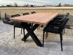 Tuintafel Douglas 300 Cm X 90 Cm | Stalen Poten | 8-10 Personen | DuuMaa -Meubel Verkoop 1200x899 9