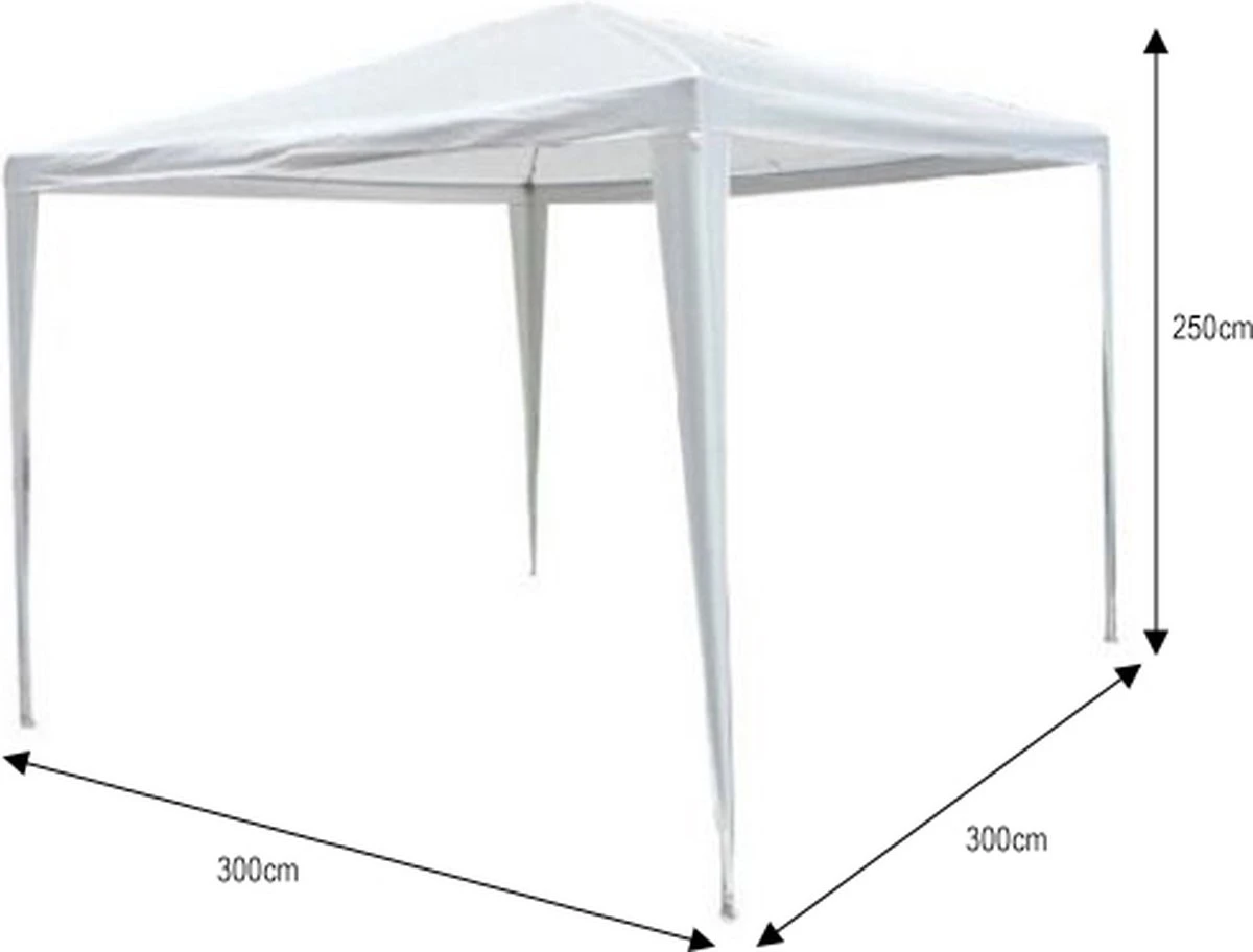 Partytent 3x3m Wit Budget Zonder Zijwanden 4 Partytent 3x3m Wit Budget Zonder Zijwanden - Afbeelding 2