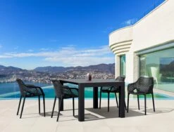 Air XL Stapelbare Tuinstoel Set Van 4 Stuks - Zwart -Meubel Verkoop 1200x913