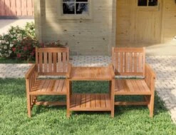 Tuindeco - Tete-a-Tete Houten Tuinbank - Loveseat Van Mahonie Hardhout -Meubel Verkoop 1200x917