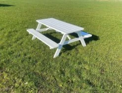 Goedkopepicknicktafels.nl | Witte XL Picknicktafel | Tuintafel 6 Persoons | Wit Gespoten Gedroogd Grenen Hout! -Meubel Verkoop 1200x918 1