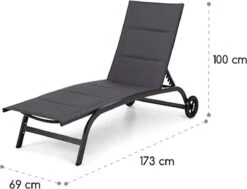 Blumfeldt Limala Tuinstoel - Ligstoel - Relaxstoel - Rugleuning In 6 Standen Verstelbaar - 2 Vielen - Draagkracht: Max. 150 Kg -Meubel Verkoop 1200x918