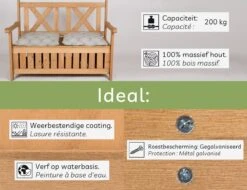 Needs&wants® Houten Tuinbank Met Opbergruimte, 2-zits Kistbank Houten Klassieke Bank Opslag, Grote Tuinopbergbank Van Massief Hout Weerbestendig Voor Buiten Tuin, Balkon, Terras, 115x61x85 Cm, Donker-bruin -Meubel Verkoop 1200x922 5