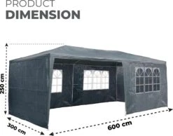 MaxxGarden Partytent - Paviljoen - 3x6m - Incl. Zijwanden - Waterdicht - Antraciet 13 MaxxGarden Partytent - Paviljoen - 3x6m - Incl. Zijwanden - Waterdicht - Antraciet -Meubel Verkoop 1200x943 2