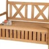 Needs&wants® Houten Tuinbank Met Opbergruimte, 2-zits Kistbank Houten Klassieke Bank Opslag, Grote Tuinopbergbank Van Massief Hout Weerbestendig Voor Buiten Tuin, Balkon, Terras, 115x61x85 Cm, Donker-bruin -Meubel Verkoop 1200x946
