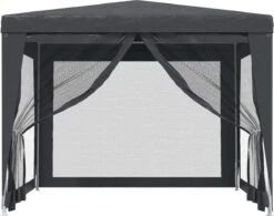 Prolenta Premium Partytent Met 4 Mesh Zijwanden 3x3 M HDPE Antracietkleurig -Meubel Verkoop 1200x948