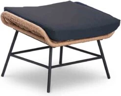 BUITEN Living Dex Wicker Loungestoel Tuin Incl. Wicker Voetenbank | Wicker + Aluminium | Bamboe Antraciet -Meubel Verkoop 1200x951