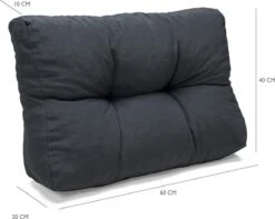 Palletkussen Basic Comfort Rugdeel Halve Pallet Lengte Grijs 60x40x10/20cm -Meubel Verkoop 1200x955