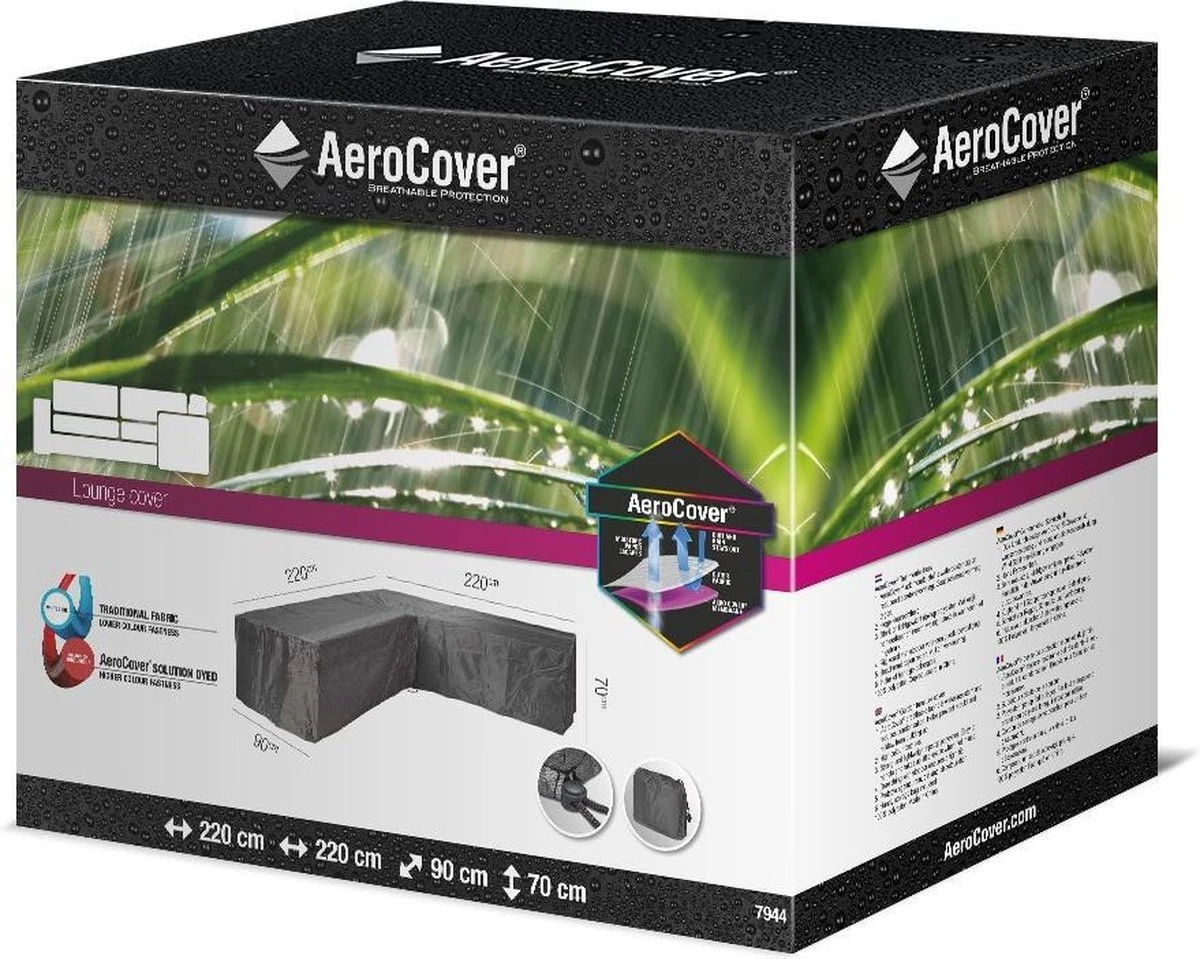 AeroCover Loungesethoes 220x220x90xH70 Cm - Antraciet 9 AeroCover Loungesethoes 220x220x90xH70 Cm - Antraciet - Afbeelding 7