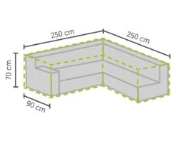 Weersbestendige Beschermhoes Voor Hoekbank | 250/90 X 250/90 X 70 Cm (L-vorm) - Tuinbank / L-Vorm -Waterdicht - Grijs -Meubel Verkoop 1200x960 11