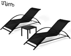 Intimo Ligbeddenset + Tafel - Zwart - 163x60x65/45x45x40 -Meubel Verkoop 1200x960 2