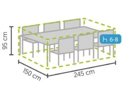 Weersbestendige Beschermhoes Tuinset | 245 X 150 X 95 Cm | Premium | Waterproof | TÜV Rheinland Gecertificeerd | Hoes Voor Tuin | Waterdicht | Solution Dyed (verkleuring Onmogelijk) | Grijs / Antraciet -Meubel Verkoop 1200x960 8