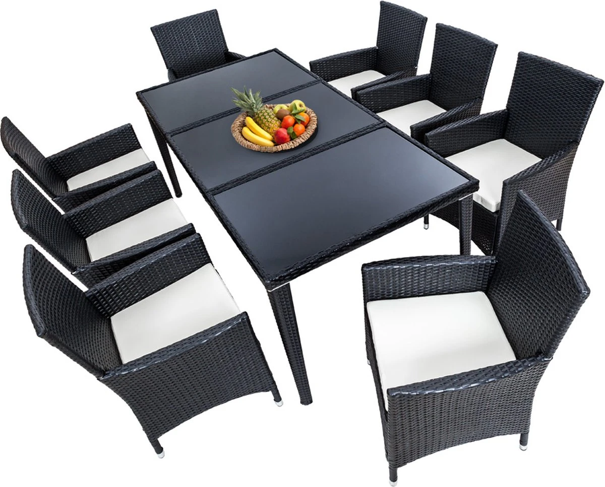 Tectake - Tuinmeubelset - 8 Persoons - Zwart 7 Tectake - Tuinmeubelset - 8 Persoons - Zwart - Afbeelding 5