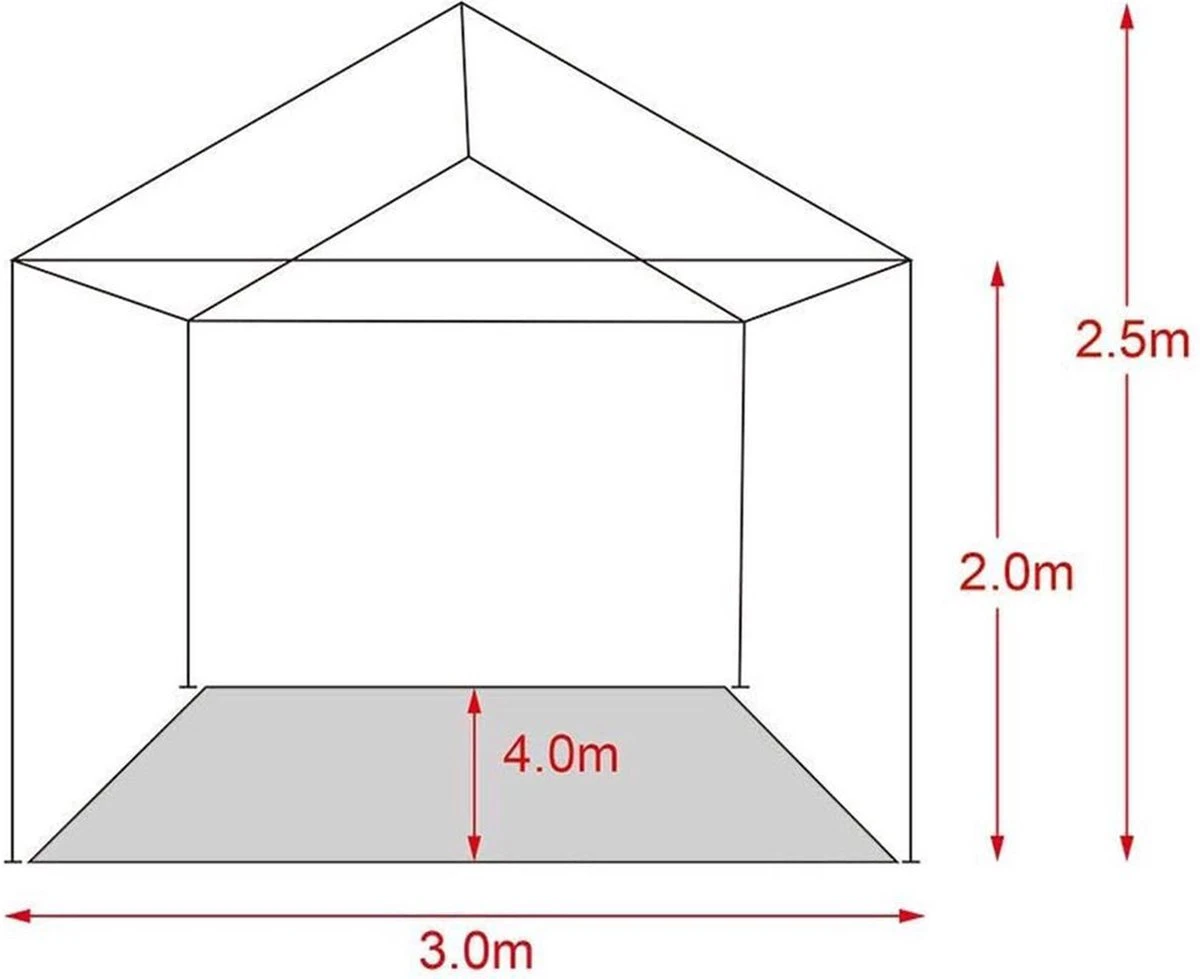 MaxxGarden Partytent - Paviljoen - 3x4m - Incl. Zijwanden - Waterdicht - Wit 7 MaxxGarden Partytent - Paviljoen - 3x4m - Incl. Zijwanden - Waterdicht - Wit - Afbeelding 5