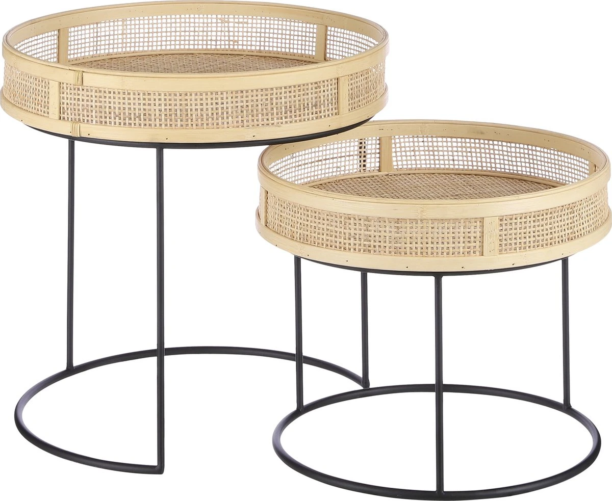 Mica Decorations Leandro Bijzettafel - Set Van 2 - H45 X Ø45 Cm - Zwart 10 Mica Decorations Leandro Bijzettafel - Set Van 2 - H45 X Ø45 Cm - Zwart - Afbeelding 8