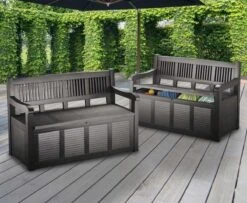 Merkloos Opbergbank Van Kunststof | 130 X 60 Cm | Antraciet -Meubel Verkoop 1200x988 2