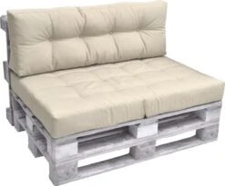 Beautissu Elements – Palletkussen 120x40cm - Rugkussen Natuur In Matraskussen Kwaliteit