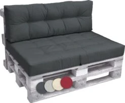 Beautissu Eco Elements Palletkussen – Rugkussen 120x40x15 Cm Voor Palletbank - Kussen Graphiet Grijs - Palletkussens In Matraskussen Kwaliteit