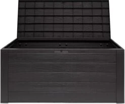 Merkloos Woody Tuin Opbergbox - 324 Liter 45x120x60 Cm - Tuinkussenbox - Antraciet/bruin -Meubel Verkoop 1200x996