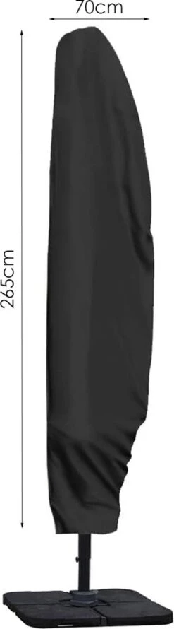 Parasolhoes Voor Zweefparasol - 265 Cm - Zwart - Waterbestendige Hoes Voor Parasol - Parasolhoes Staande Parasol Met Rits -Meubel Verkoop 333x1200
