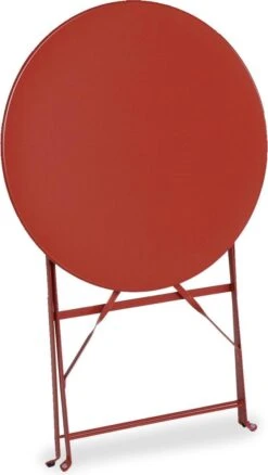 Emilia - Ronde Inklapbare Bistrotafel Ø60cm Van Gepoedercoat Staal – Terra Cotta -Meubel Verkoop 677x1200