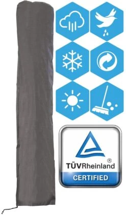 Weersbestendige Parasolhoes - Max. 4 X 4 M - Grijs / Antraciet - Zweefparasol -Meubel Verkoop 703x1200