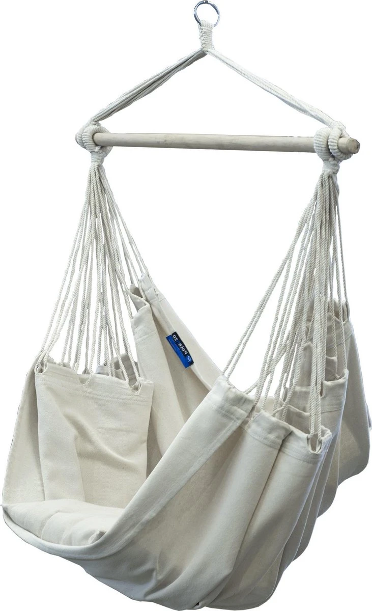 Potenza® Hangstoel – RUIM & COMFORTABEL - Binnen Of Buiten - 130x160 Cm - Belastbaar Tot 150 Kg - Incl. Bevestigingset Buiten – Creme 3 Potenza® Hangstoel – RUIM & COMFORTABEL - Binnen Of Buiten - 130x160 Cm - Belastbaar Tot 150 Kg - Incl. Bevestigingset Buiten – Creme