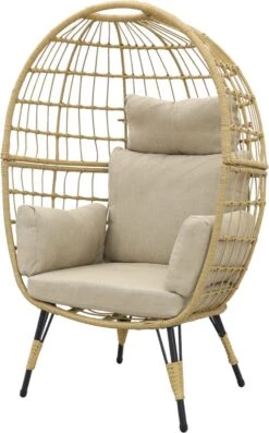 Lola Egg Relaxstoel - Natural Sand - Mand Stoel -Meubel Verkoop 746x1200