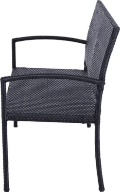 Outsunny Polyrotan Tuinbank 2-zits Parkbank Bank Staal Zwart 867-022 -Meubel Verkoop 753x1200 2