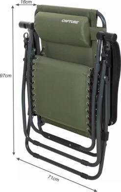 Capture Outdoor, Opklapbare Luxe Ligstoel "Relax RZ-1", Verstelbare Rugleuning, Luxe Armleuningen, Opgespannen Gevoerd Doek, Afneembaar Kussen, … -Meubel Verkoop 757x1200
