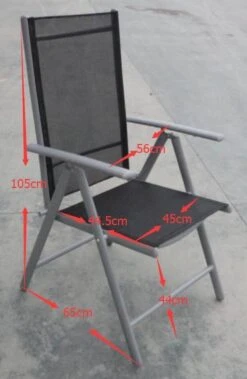 Tuinstoel Standenstoel Aluminium Antraciet 7 Standen Per 2 Stuks -Meubel Verkoop 782x1200