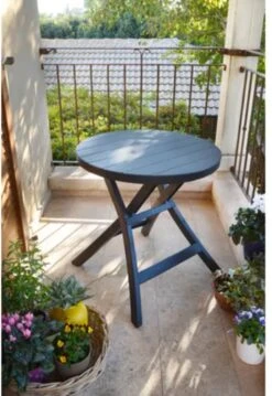 Allibert - Tuintafel - Oregon - Ø 70 Cm - Kunststof - Opklapbaar -Meubel Verkoop 825x1200