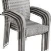 Casaria Polyrattan Tuinstoelen – 4 Stuks Stapelbaar – Grijs -Meubel Verkoop 870x1200